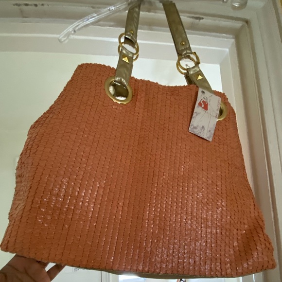 Big Buddha Peach Tote bag with gold trim - Picture 2 of 11